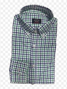 PAUL & SHARK YACHTING  GINGHAM BUTTON DOWN POPLIN SHIRT MENS SZ 38